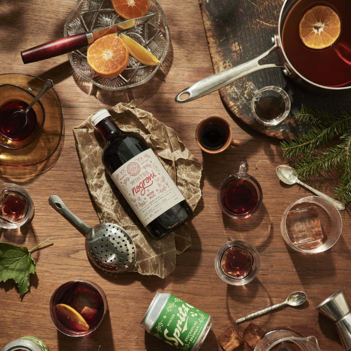 Non-Alcoholic Winter Nogroni